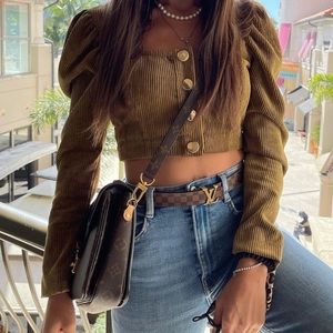 Zara Corduroy Crop Top